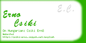 erno csiki business card