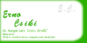 erno csiki business card